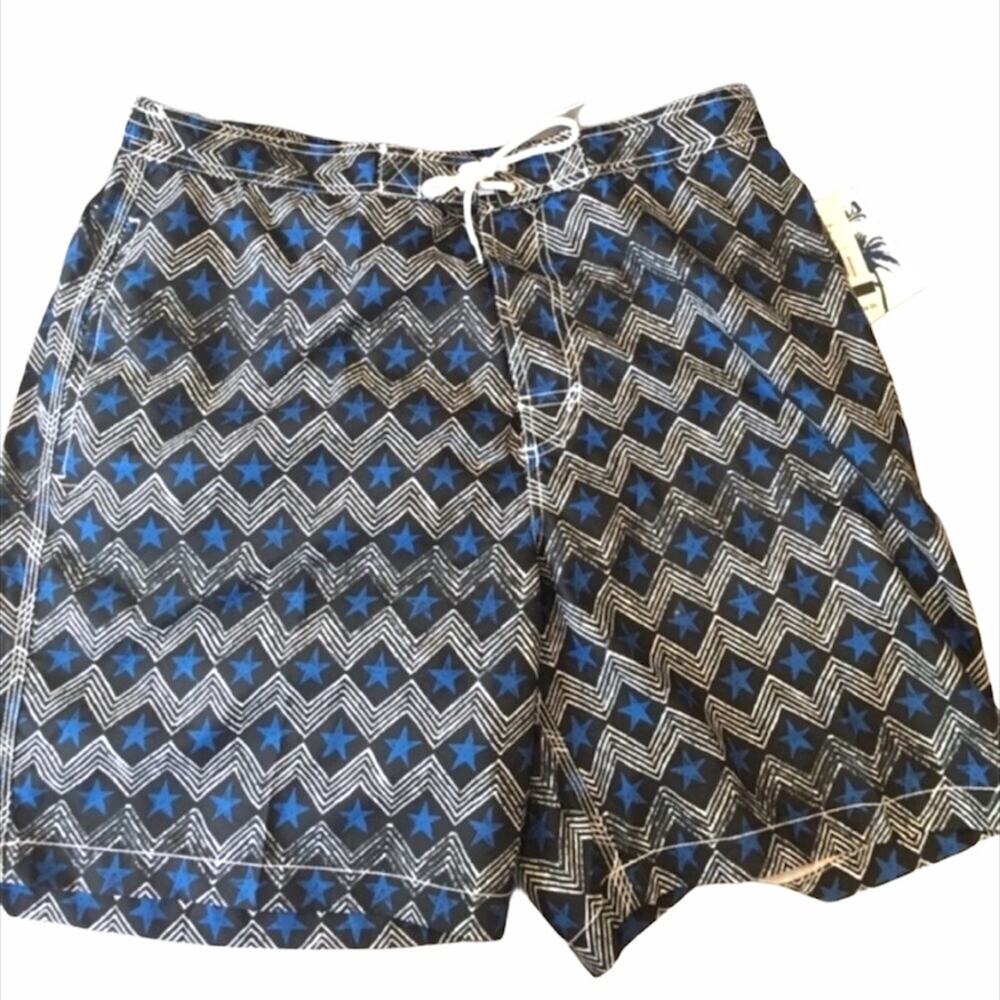 Trunks Star Swim Trunks, Blue, White, XLarge